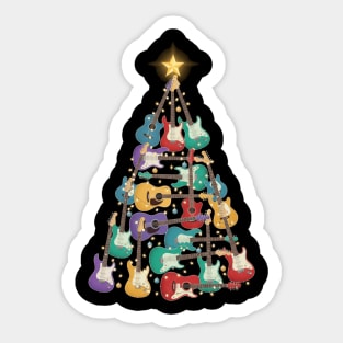 Guitar Christmas Tree Sticker